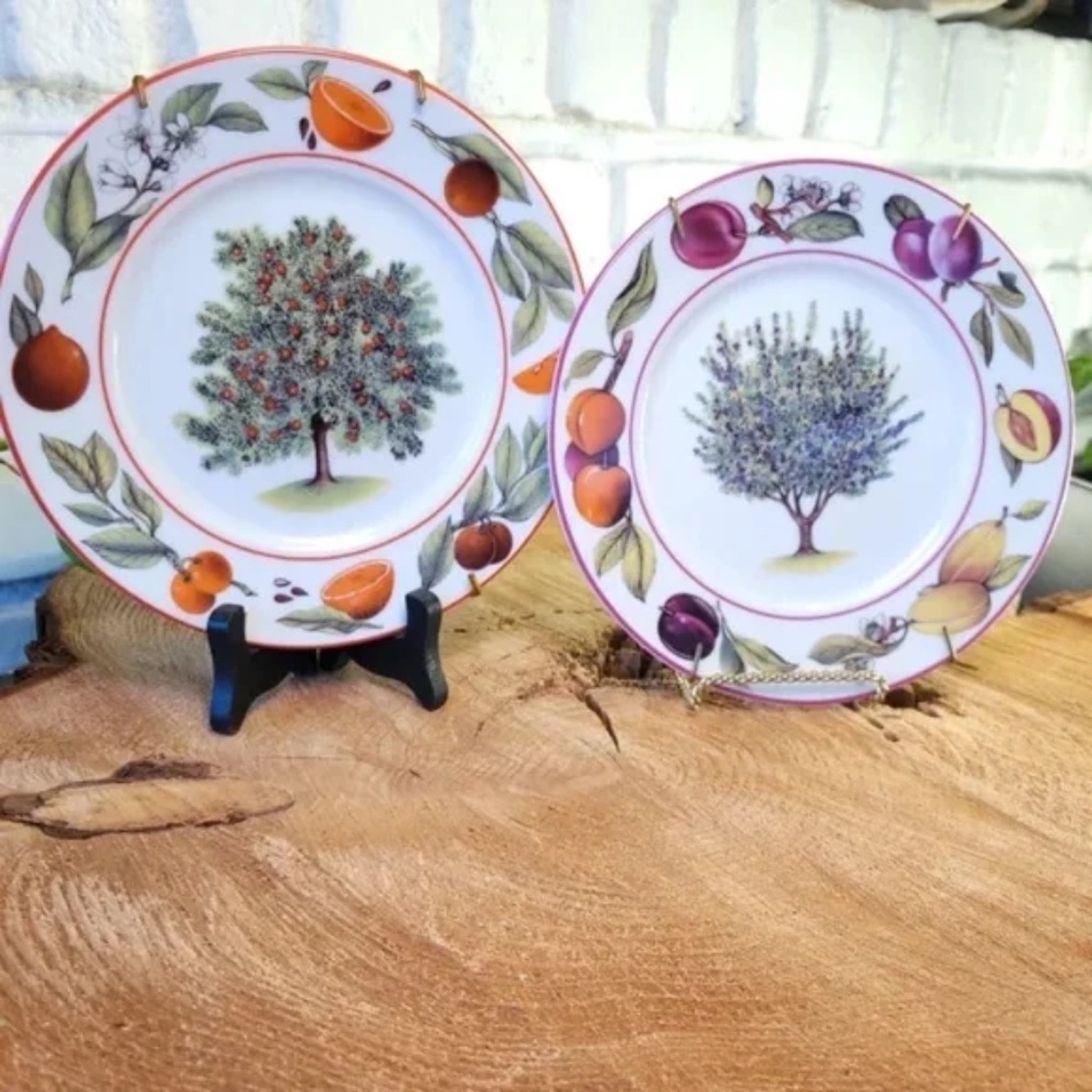 Godinger Fruit Trees Collectible Plate Set of 2